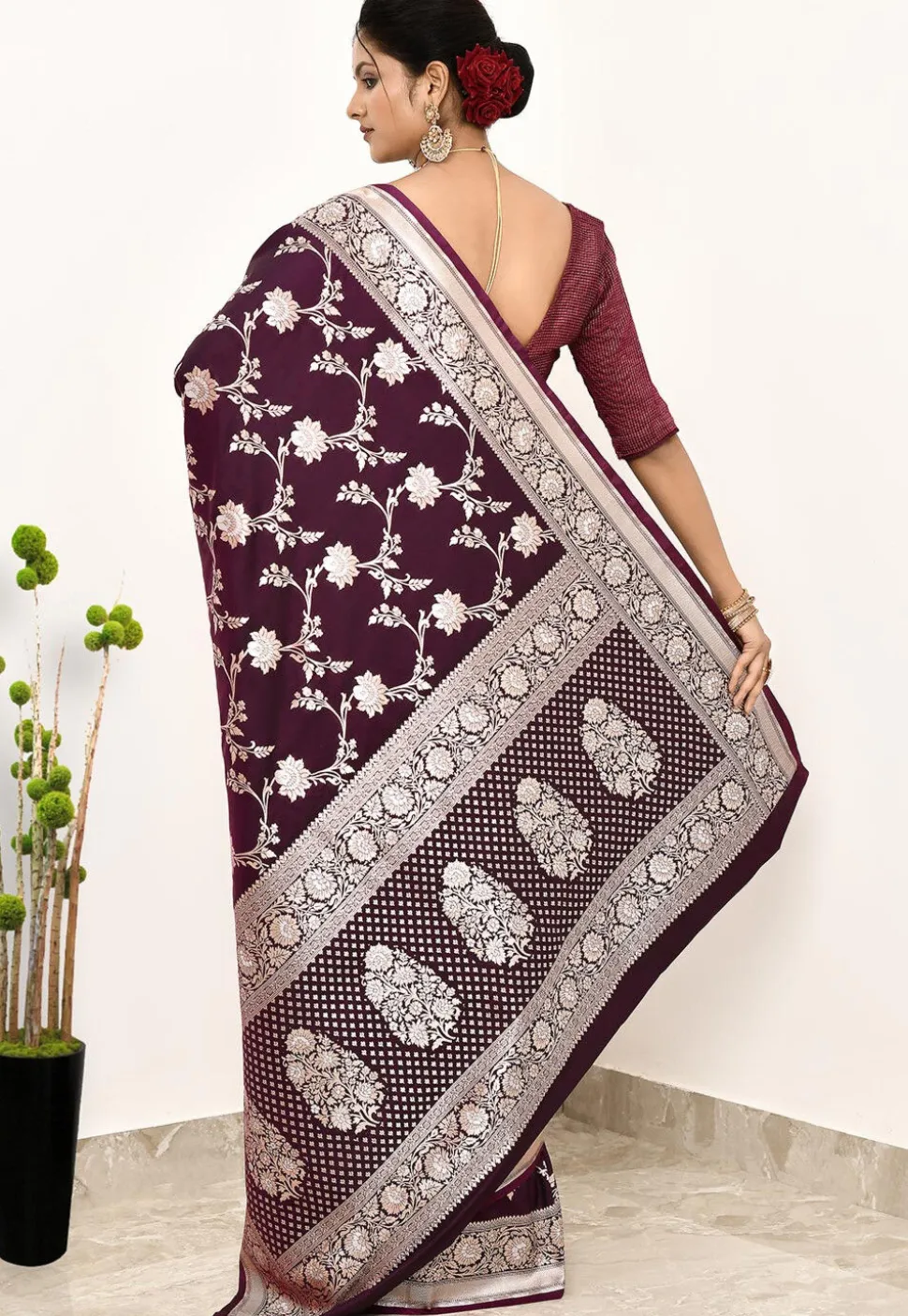 Banarasi Saree in Wine