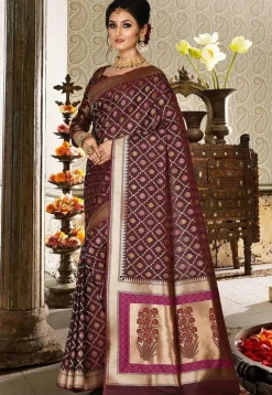 Banarasi Saree in Wine