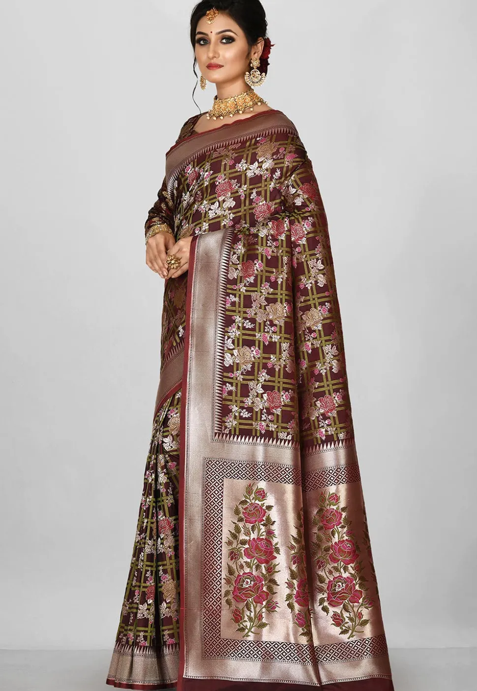 Banarasi Saree in Wine