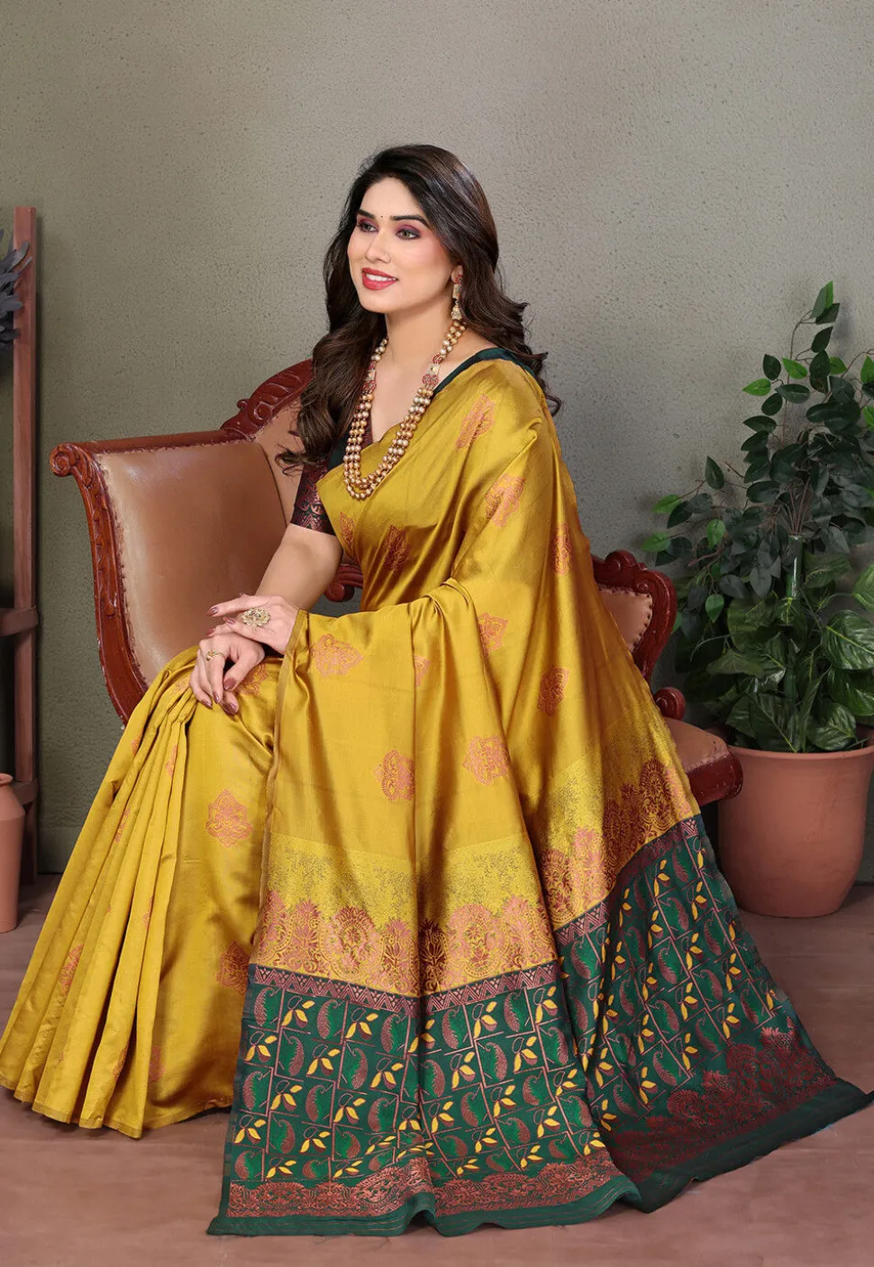Banarasi Saree in Yellow