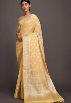 Banarasi Saree in Yellow