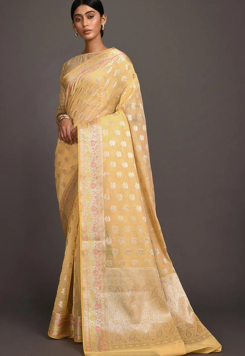 Banarasi Saree in Yellow