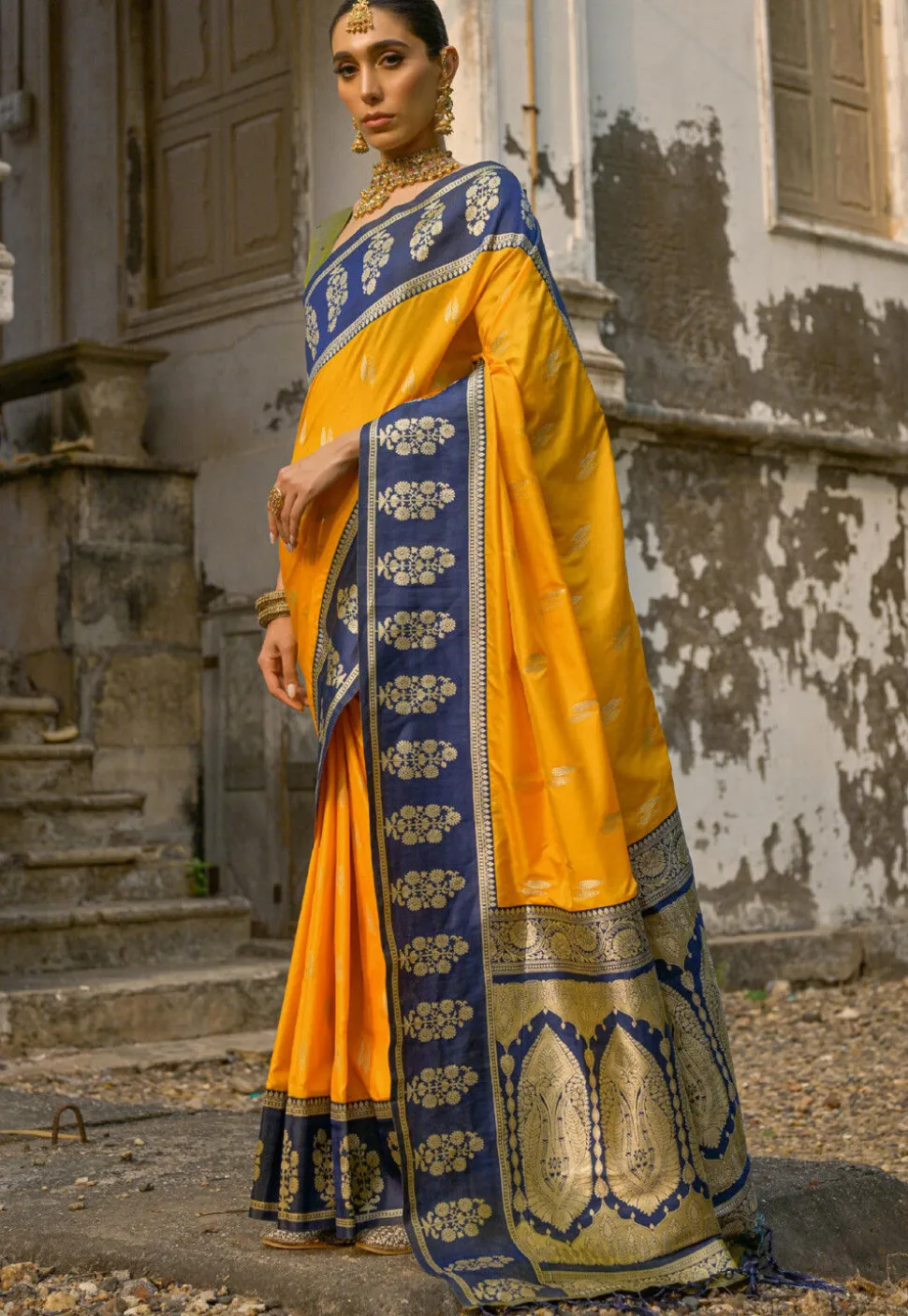 Banarasi Saree in Yellow