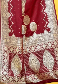 Banarasi Satin Silk Saree in Maroon