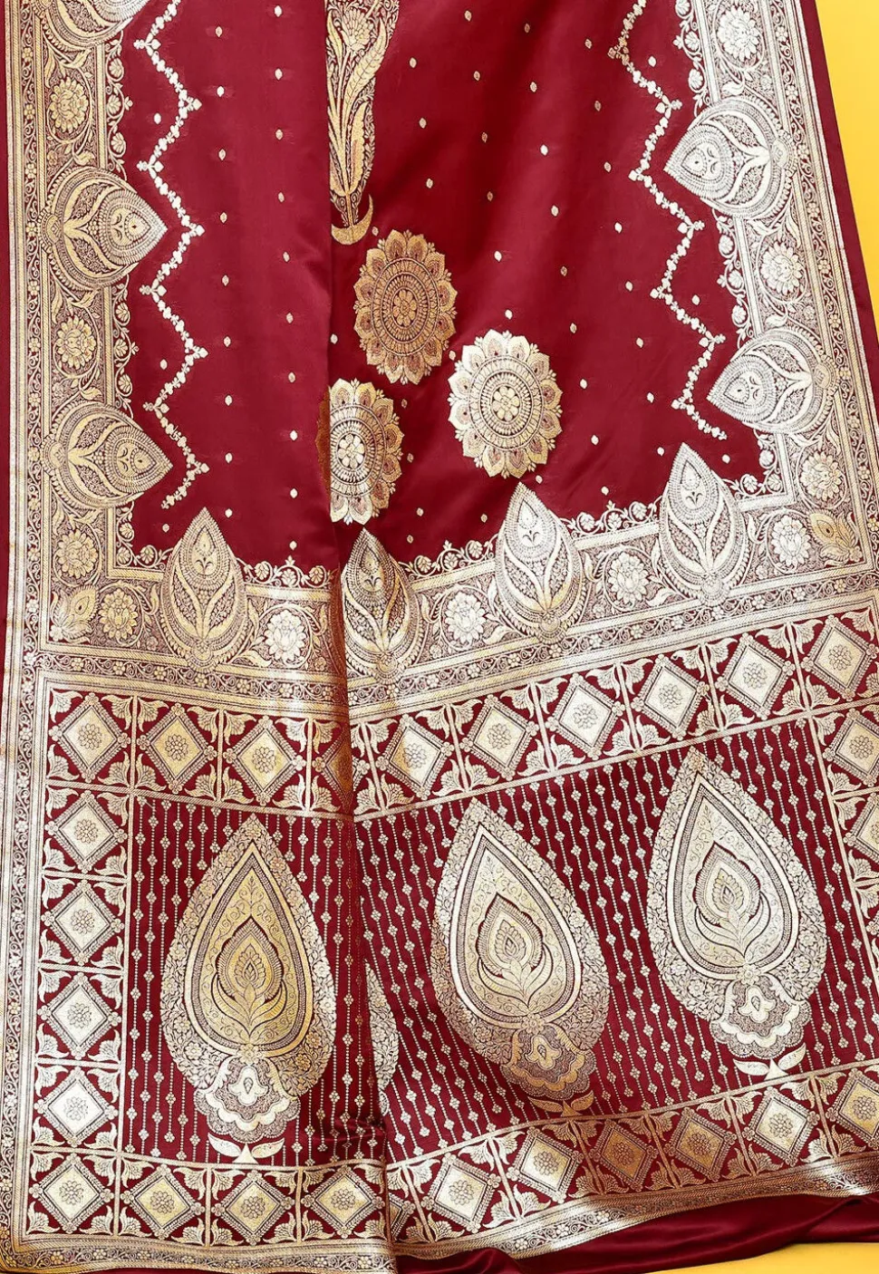 Banarasi Satin Silk Saree in Maroon