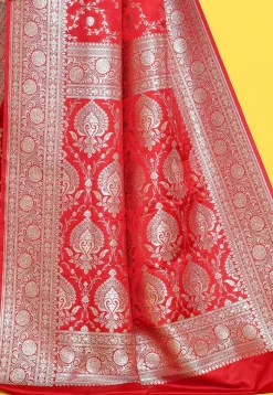 Banarasi Satin Silk Saree in Red