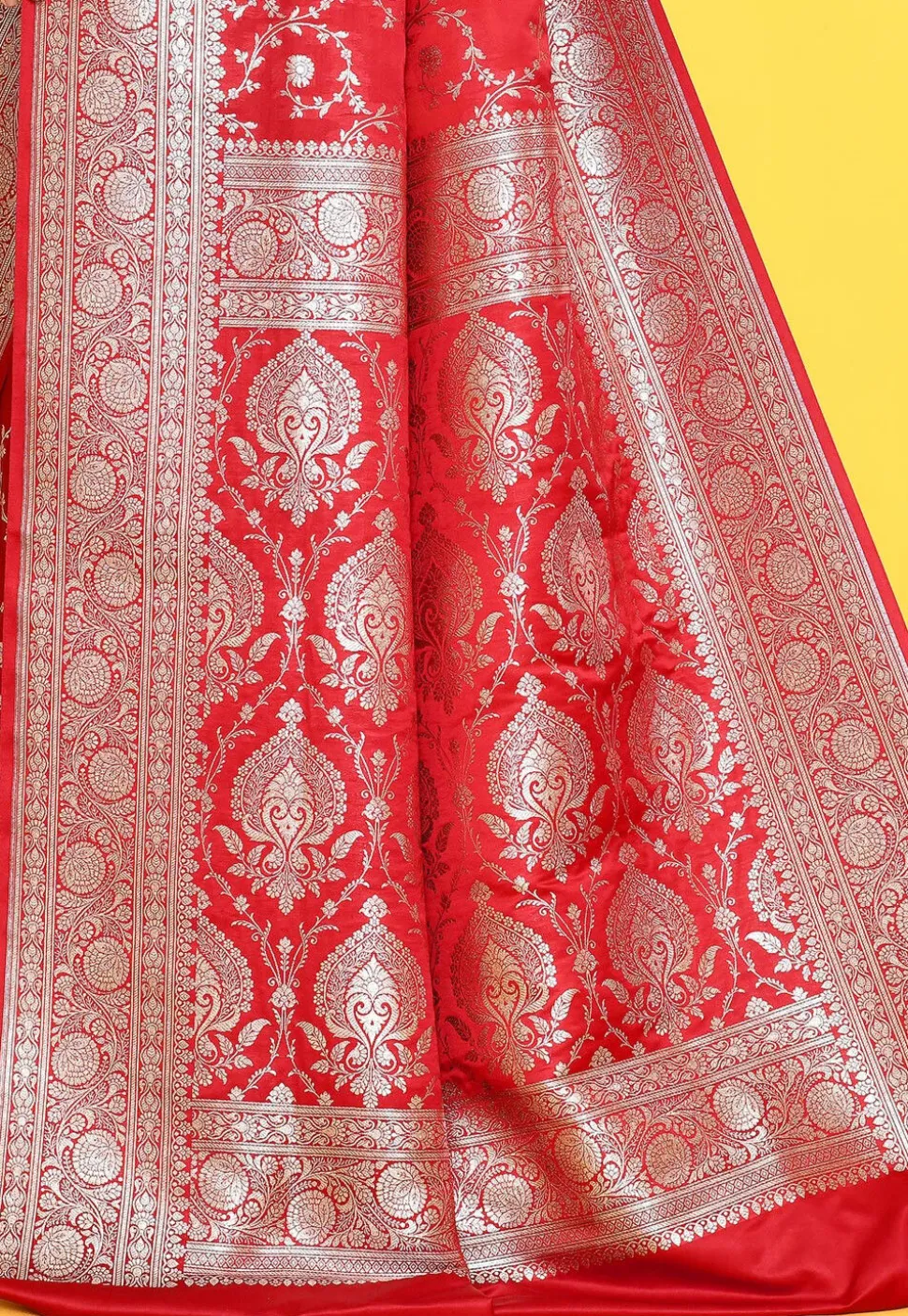 Banarasi Satin Silk Saree in Red