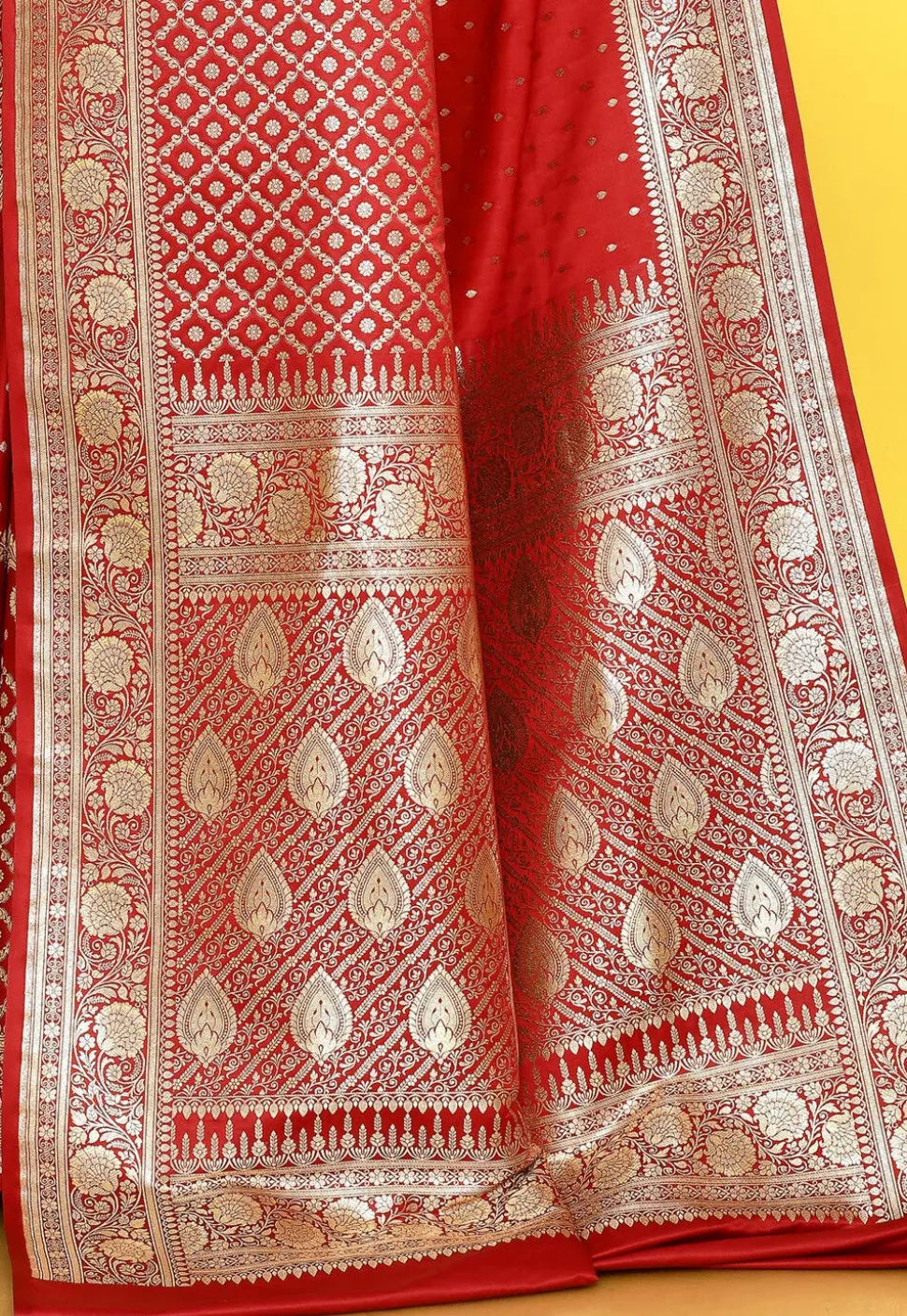 Banarasi Satin Silk Saree in Red