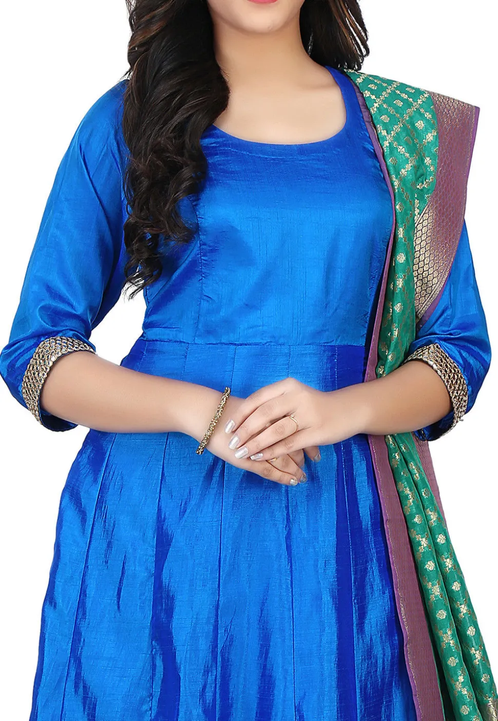 Banarasi Silk Anarkali Suit in Blue