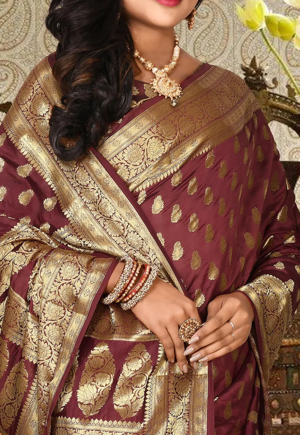 Banarasi Silk Saree in Beige