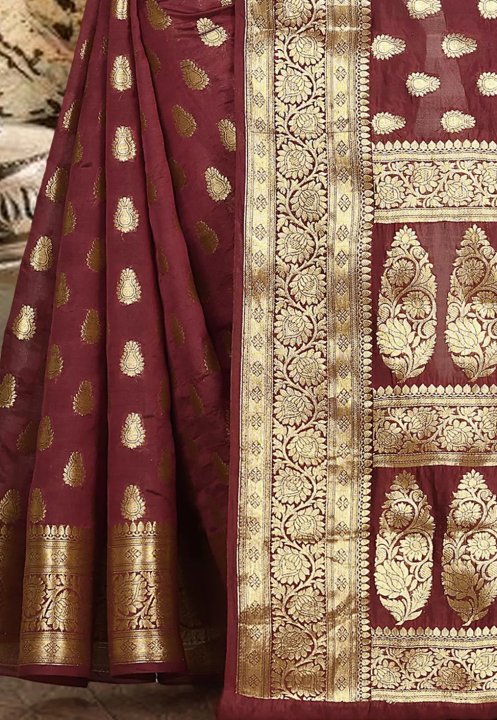 Banarasi Silk Saree in Beige