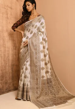 Banarasi Silk Saree in Cream