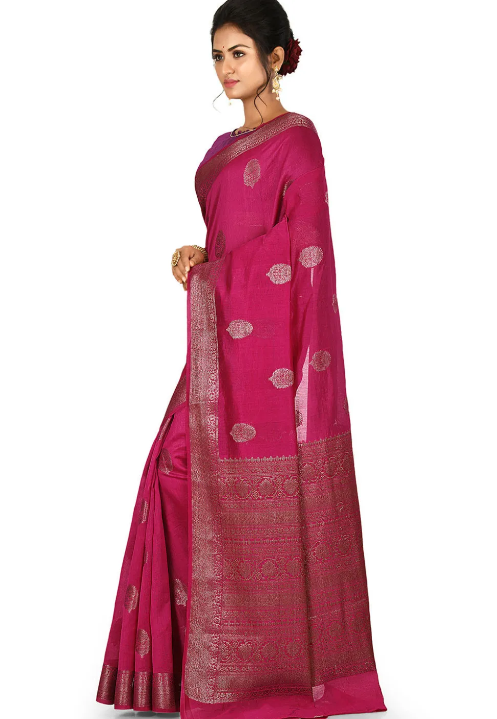 Banarasi Silk Saree in Fuchsia
