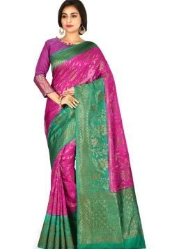 Banarasi Silk Saree in Fuchsia