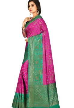 Banarasi Silk Saree in Fuchsia