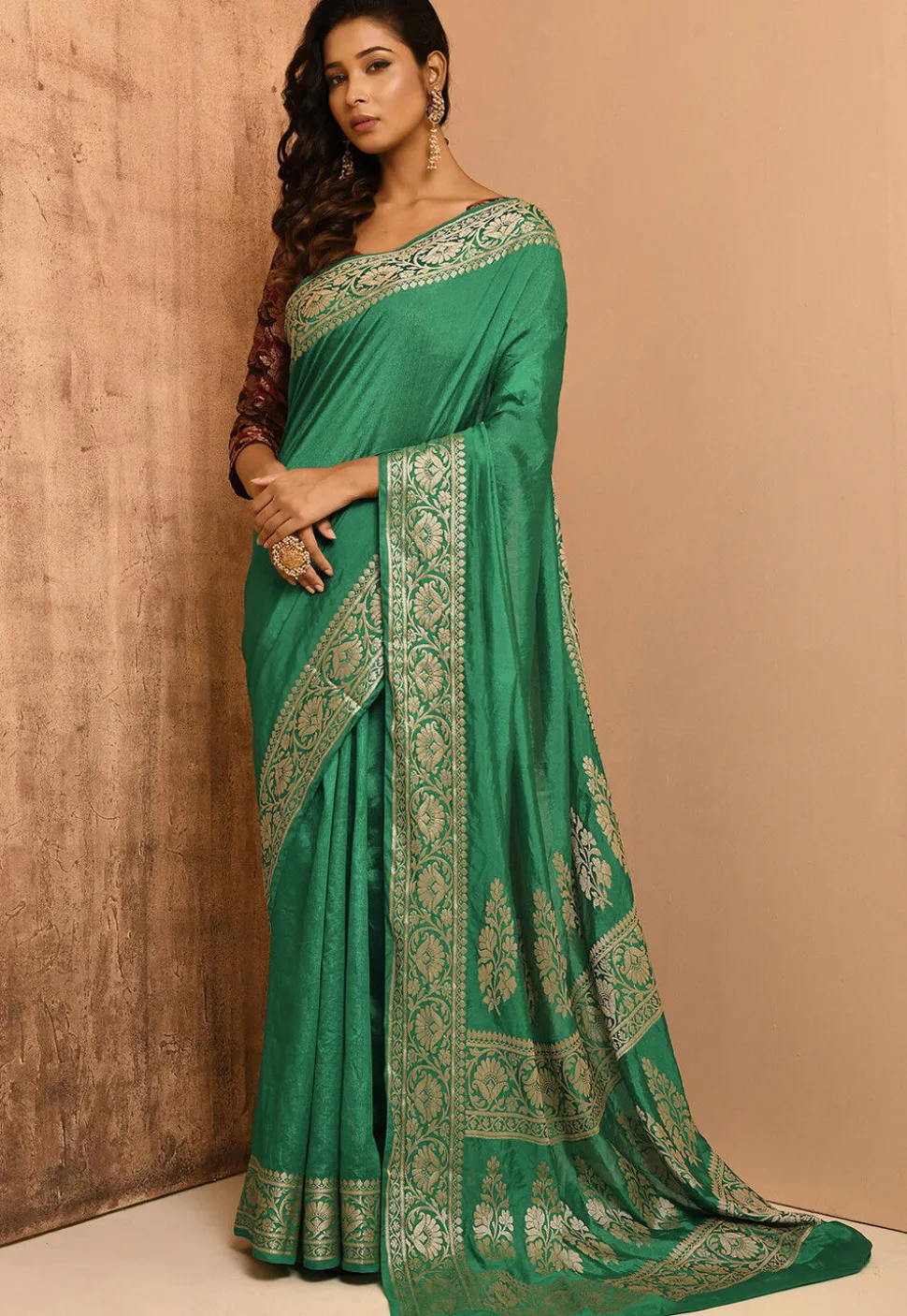 Banarasi Silk Saree in Green