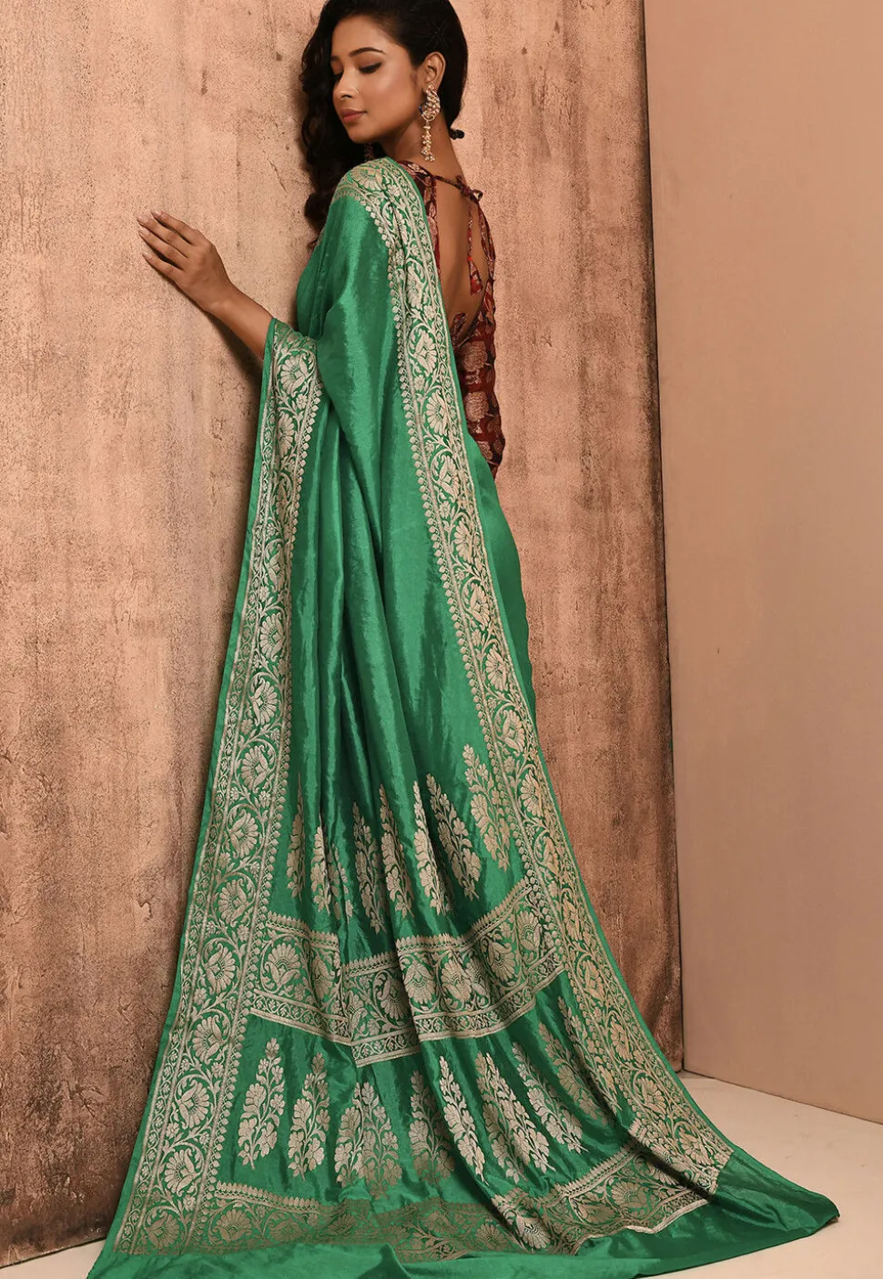 Banarasi Silk Saree in Green