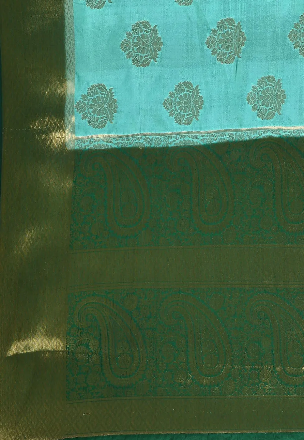 Banarasi Silk Saree in Light teal green