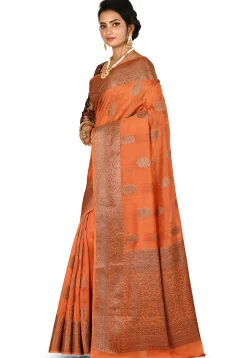Banarasi Silk Saree in Light Orange