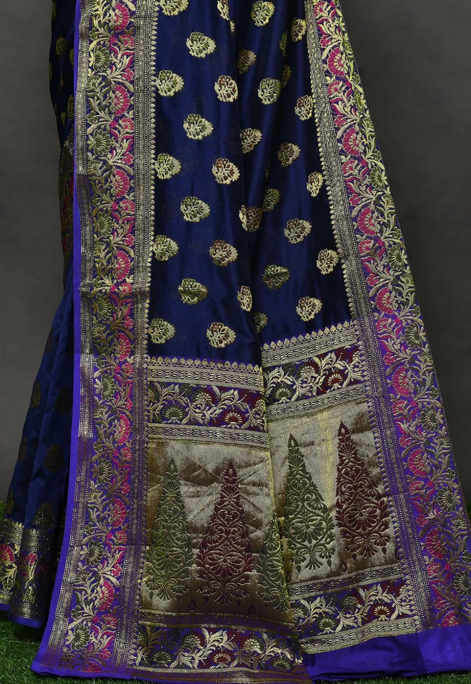 Banarasi Silk Saree in Navy Blue