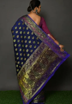 Banarasi Silk Saree in Navy Blue
