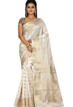 Banarasi Silk Saree in Off White