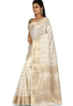 Banarasi Silk Saree in Off White