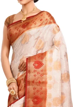 Banarasi Silk Saree in Off White