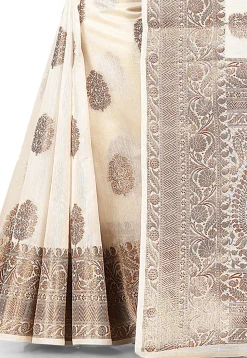 Banarasi Silk Saree in Off White