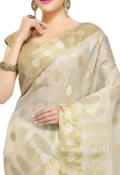 Banarasi Silk Saree in Off White