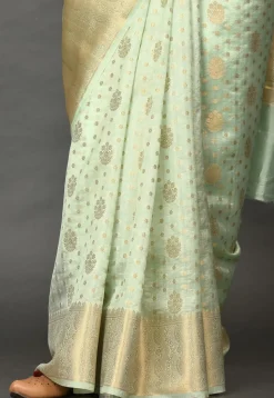 Banarasi Silk Saree in Pastel Green