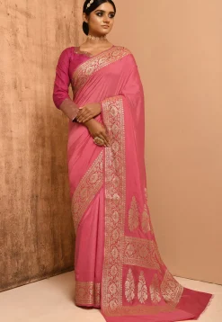 Banarasi Silk Saree in Peach