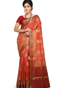 Banarasi Silk Saree in Peach