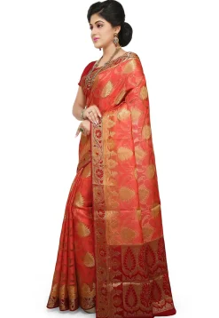 Banarasi Silk Saree in Peach