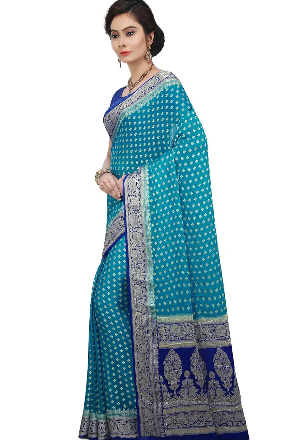 Banarasi Silk Saree in Sky Blue
