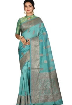 Banarasi Silk Saree in Turquoise