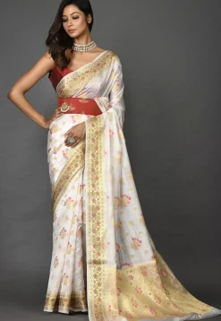 Banarasi Silk Saree in White