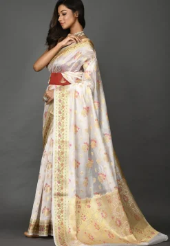 Banarasi Silk Saree in White