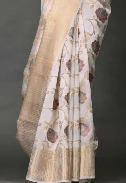 Banarasi Silk Saree in White
