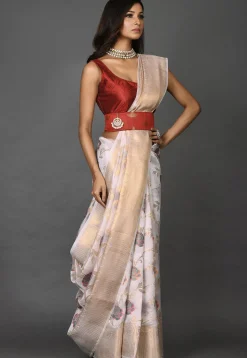 Banarasi Silk Saree in White