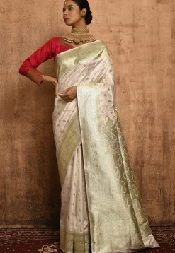 Banarasi Silk Saree in White