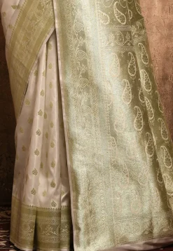 Banarasi Silk Saree in White