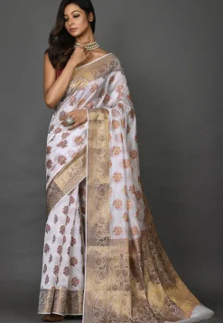 Banarasi Silk Saree in White