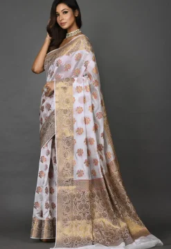 Banarasi Silk Saree in White
