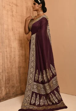 Banarasi Silk Saree in Wine