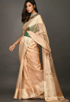 Banarasi Tissue Silk Saree in Golden