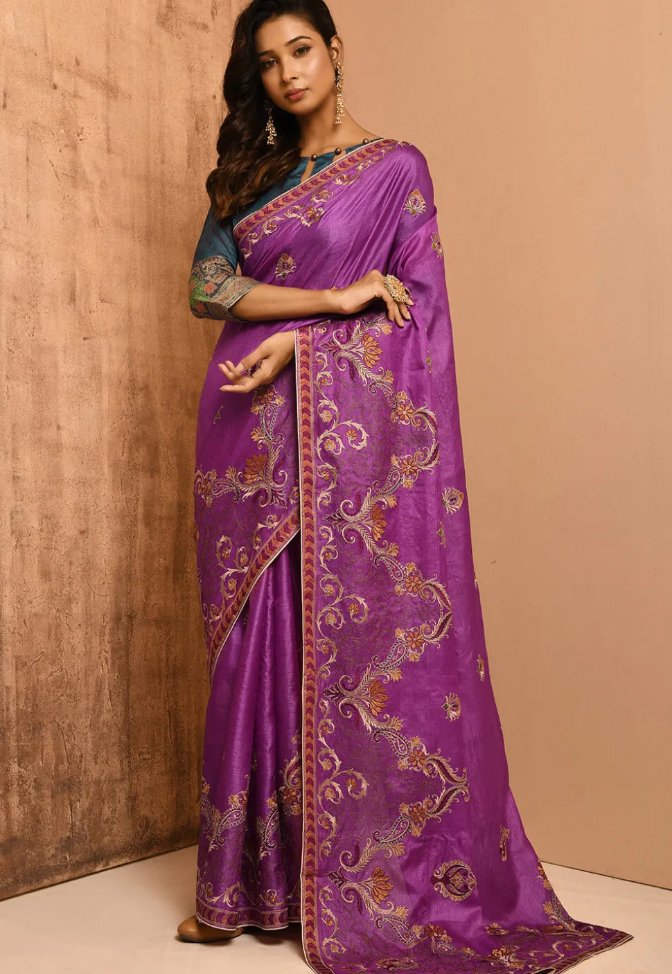 Banarasi Tussar Silk Saree in Light Purple