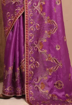 Banarasi Tussar Silk Saree in Light Purple
