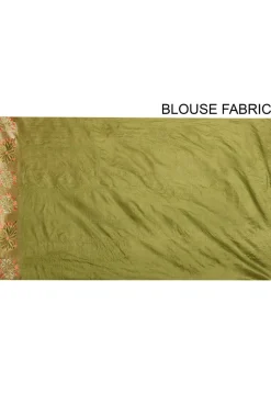 Banarasi Tussar Silk Saree in Olive Green