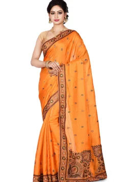 Banarasi Tussar Silk Saree in Mustard